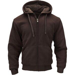 Lined Hoodies for Men Heavyweight Full Zip Up Sweatshirt Thick Fleece Jackets